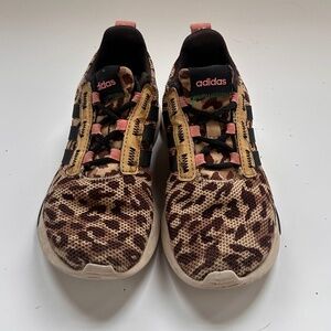 Adidas Kids Leopard Print Lace-Up Sneakers – Size 13K (US)